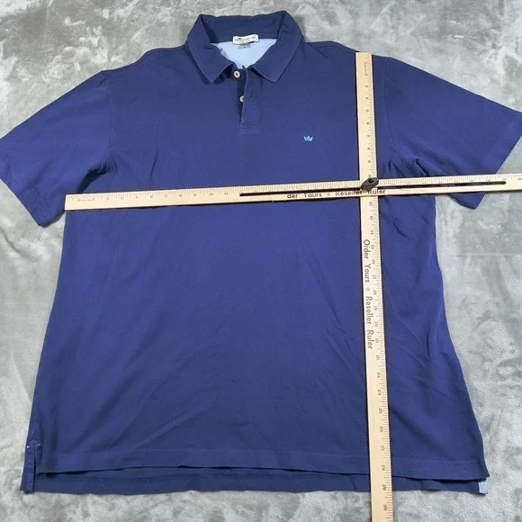 Peter Millar Polo Shirt Mens XL Blue Crown Finish Embroidered Stretch Golf - Picture 9 of 9